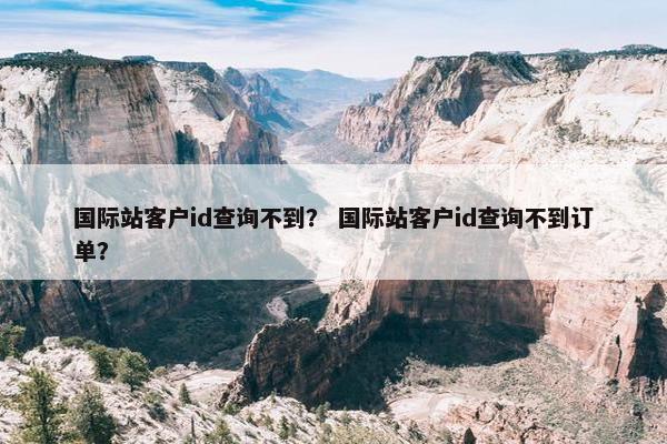 国际站客户id查询不到？ 国际站客户id查询不到订单？