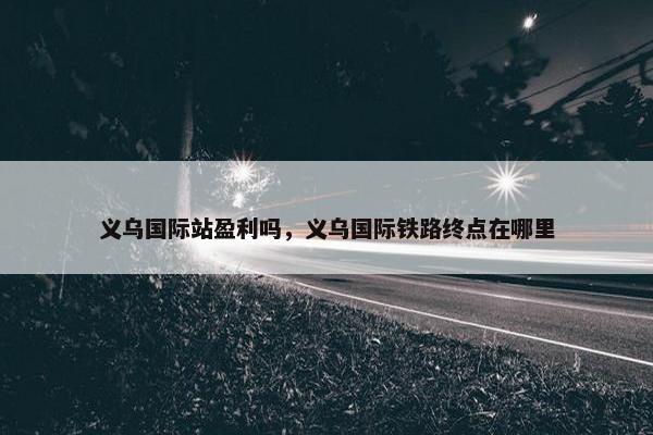 义乌国际站盈利吗，义乌国际铁路终点在哪里