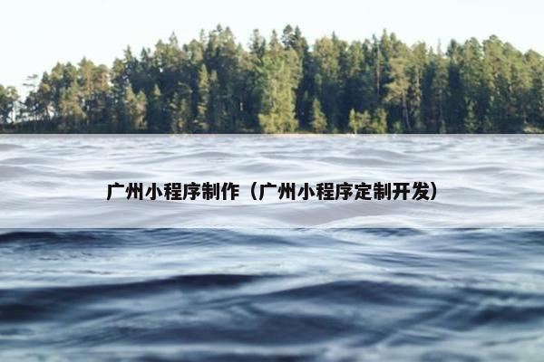 广州小程序制作（广州小程序定制开发）