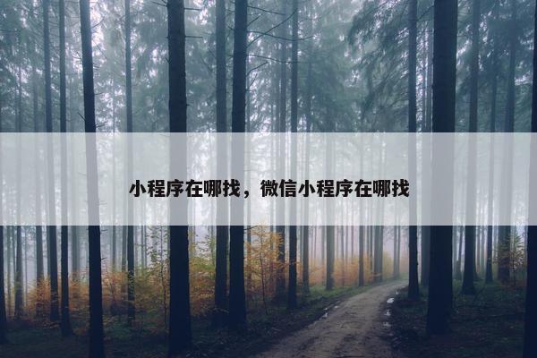 小程序在哪找，微信小程序在哪找