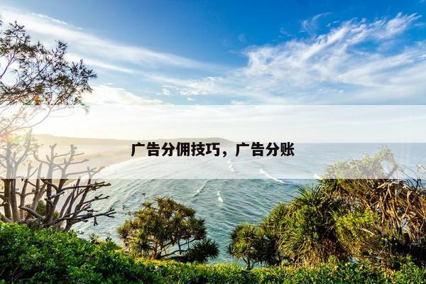 广告分佣技巧，广告分账
