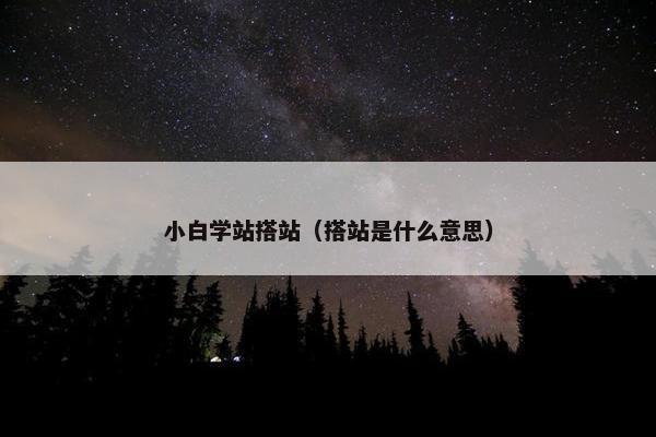 小白学站搭站（搭站是什么意思）
