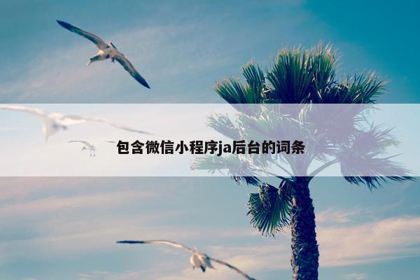 包含微信小程序ja后台的词条