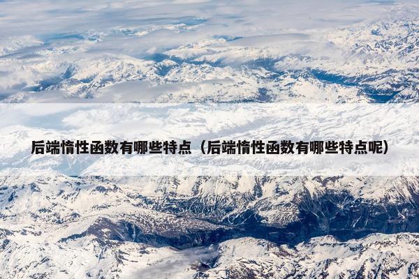 后端惰性函数有哪些特点（后端惰性函数有哪些特点呢）