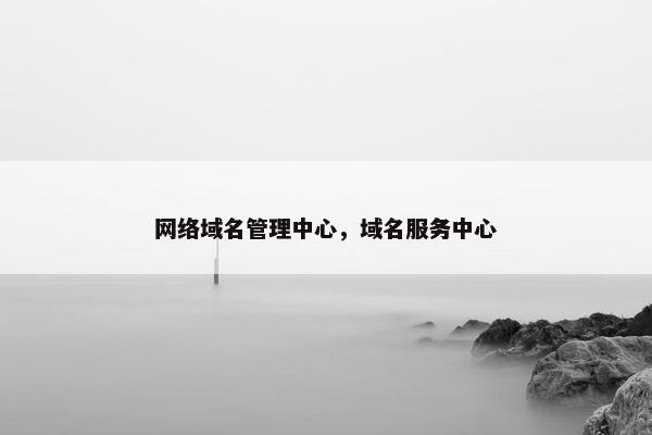 网络域名管理中心，域名服务中心