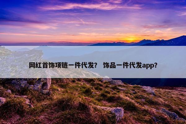 网红首饰项链一件代发？ 饰品一件代发app？
