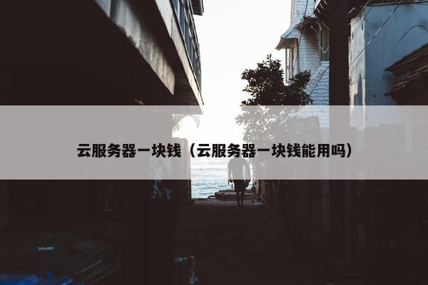 云服务器一块钱（云服务器一块钱能用吗）