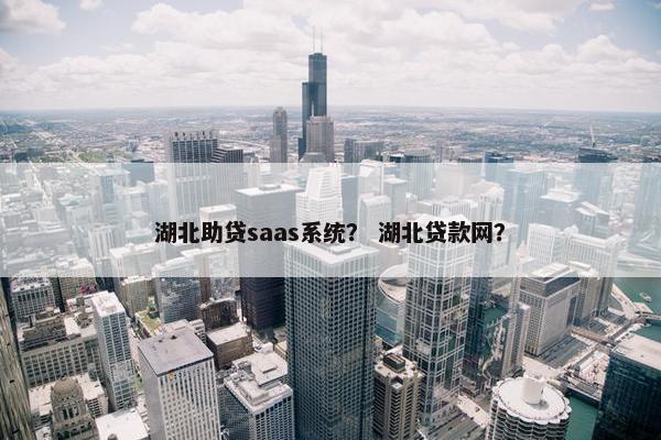 湖北助贷saas系统？ 湖北贷款网？