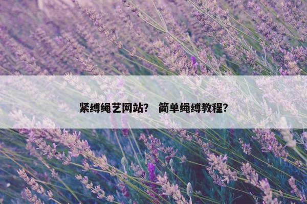 紧缚绳艺网站？ 简单绳缚教程？