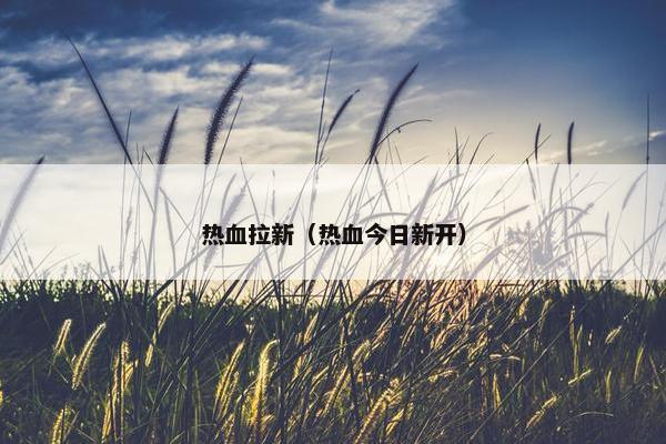 热血拉新（热血今日新开）