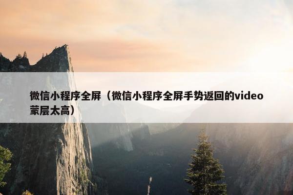 微信小程序全屏（微信小程序全屏手势返回的video蒙层太高）