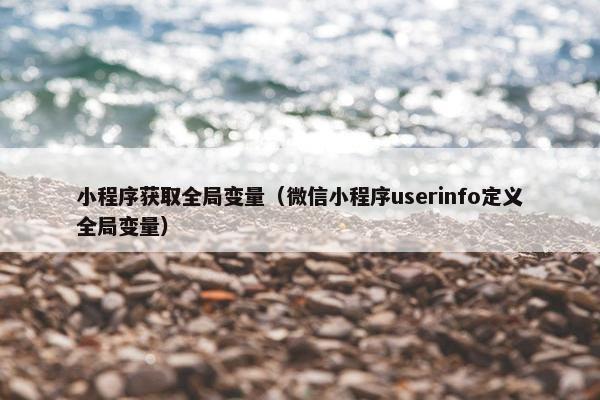 小程序获取全局变量（微信小程序userinfo定义全局变量）