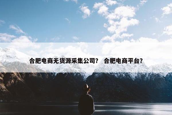 合肥电商无货源采集公司？ 合肥电商平台？