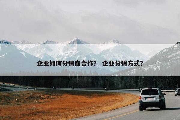 企业如何分销商合作？ 企业分销方式？