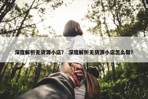 深度解析无货源小店？ 深度解析无货源小店怎么做？