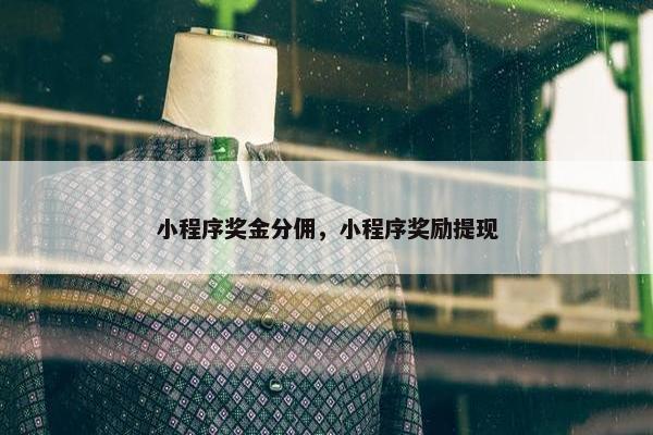 小程序奖金分佣，小程序奖励提现