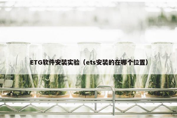 ETG软件安装实验（ets安装的在哪个位置）