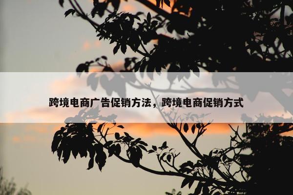 跨境电商广告促销方法，跨境电商促销方式