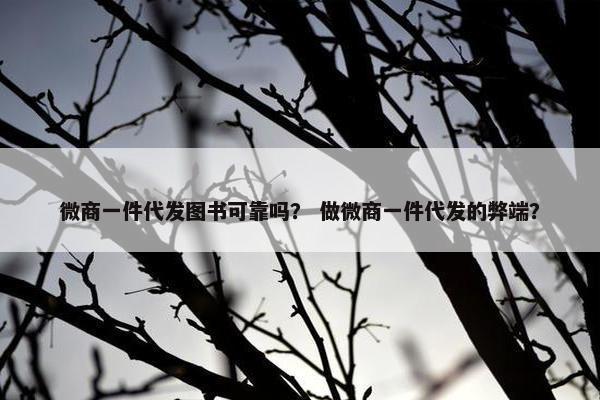 微商一件代发图书可靠吗？ 做微商一件代发的弊端？