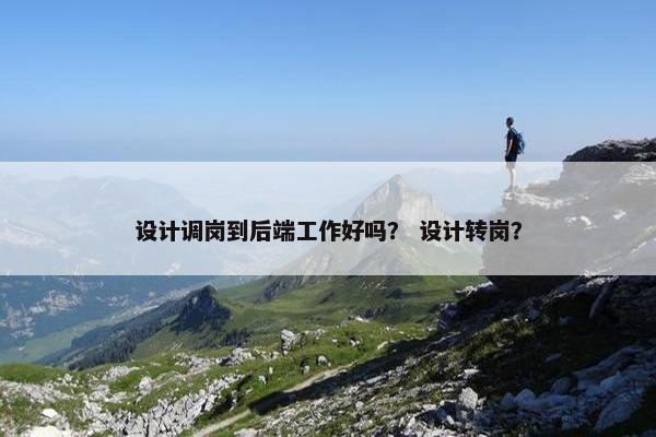 设计调岗到后端工作好吗？ 设计转岗？