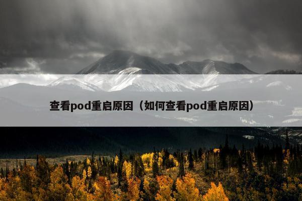 查看pod重启原因（如何查看pod重启原因）