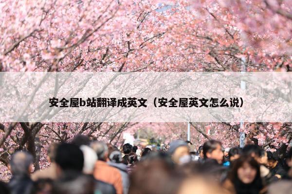 安全屋b站翻译成英文（安全屋英文怎么说）