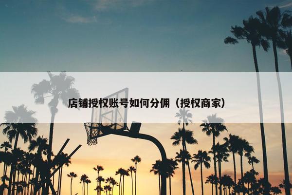 店铺授权账号如何分佣（授权商家）