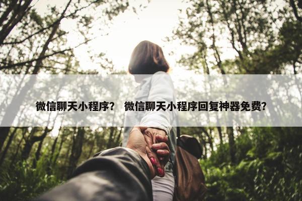 微信聊天小程序？ 微信聊天小程序回复神器免费？