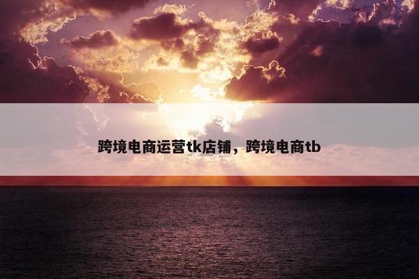 跨境电商运营tk店铺，跨境电商tb