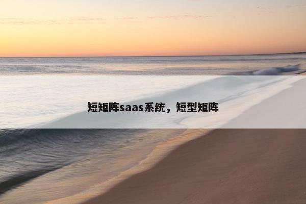 短矩阵saas系统，短型矩阵