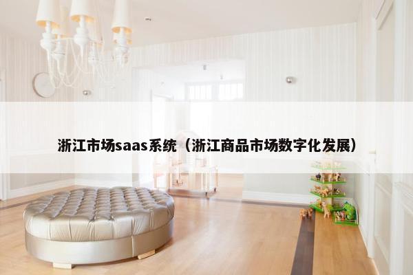 浙江市场saas系统（浙江商品市场数字化发展）