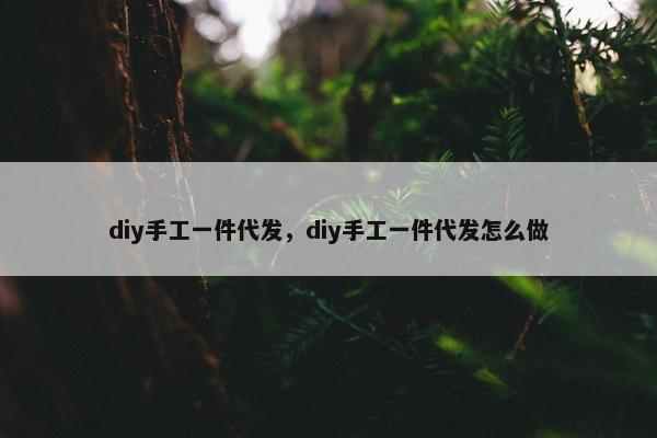 diy手工一件代发，diy手工一件代发怎么做