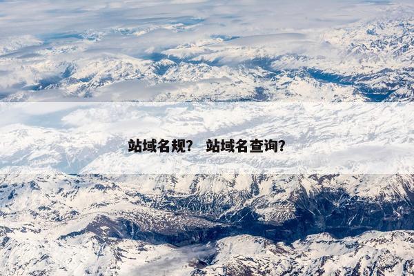 站域名规？ 站域名查询？