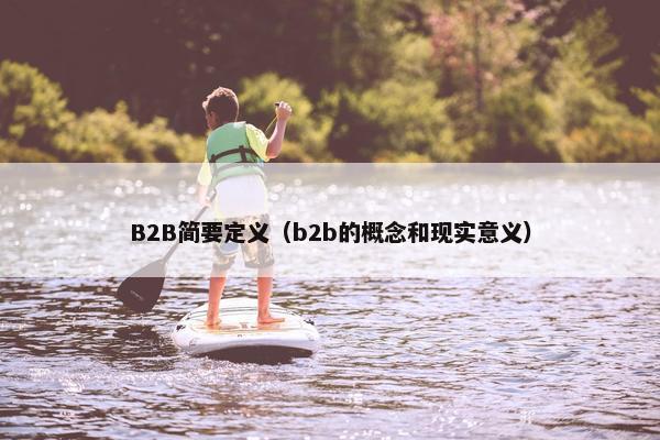 B2B简要定义（b2b的概念和现实意义）