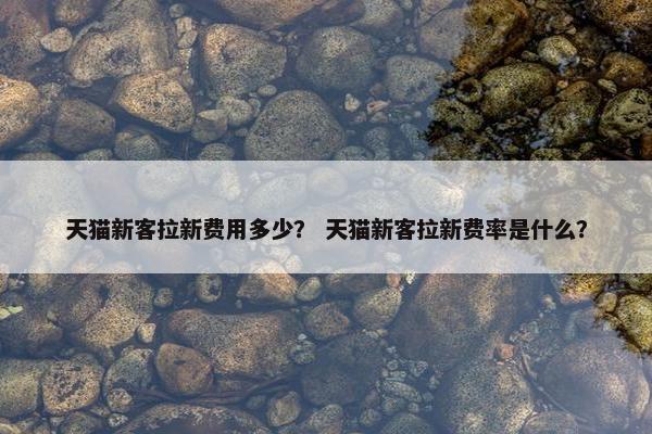 天猫新客拉新费用多少？ 天猫新客拉新费率是什么？