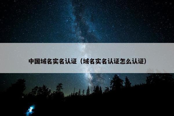 中国域名实名认证（域名实名认证怎么认证）
