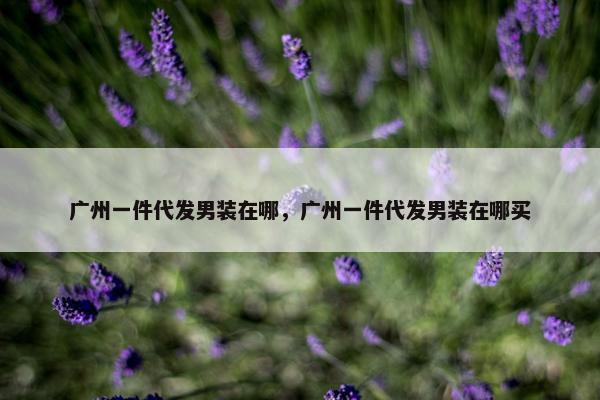 广州一件代发男装在哪，广州一件代发男装在哪买