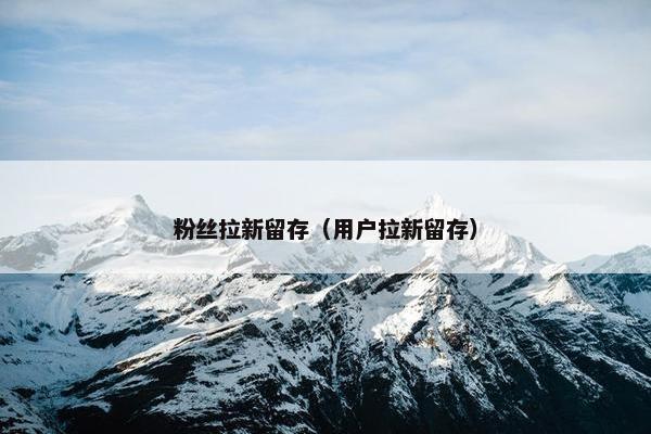 粉丝拉新留存（用户拉新留存）