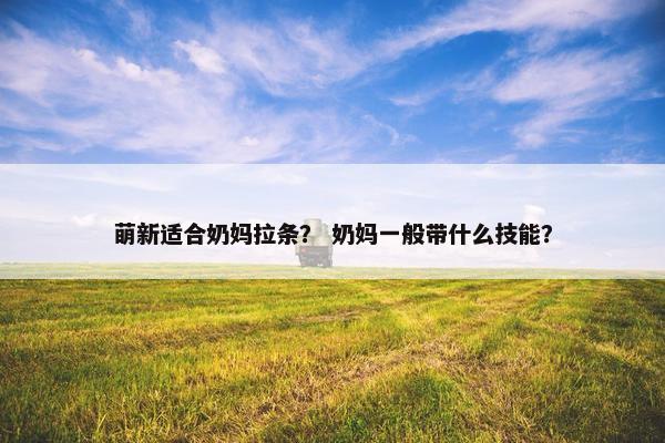 萌新适合奶妈拉条？ 奶妈一般带什么技能？