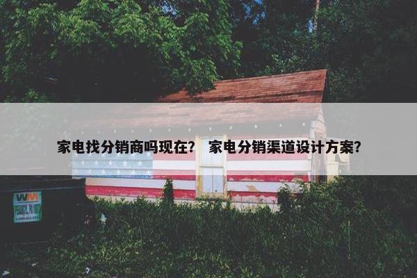 家电找分销商吗现在？ 家电分销渠道设计方案？