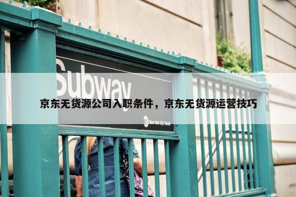 京东无货源公司入职条件，京东无货源运营技巧