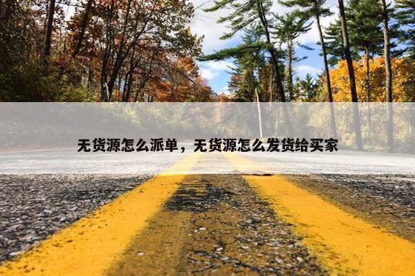 无货源怎么派单，无货源怎么发货给买家