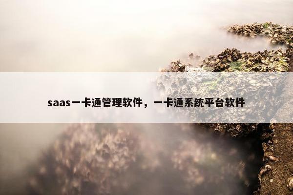 saas一卡通管理软件，一卡通系统平台软件