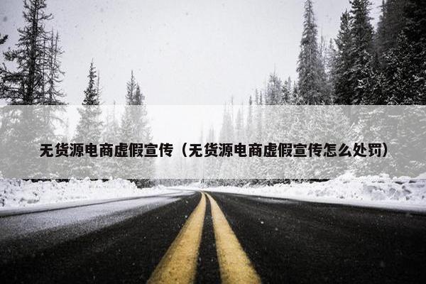 无货源电商虚假宣传（无货源电商虚假宣传怎么处罚）