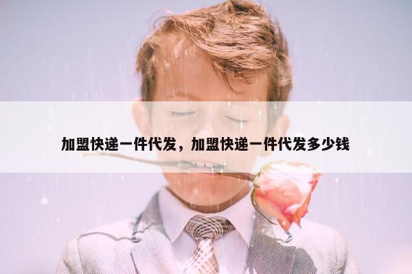 加盟快递一件代发，加盟快递一件代发多少钱