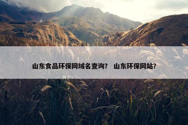 山东食品环保网域名查询？ 山东环保网站？