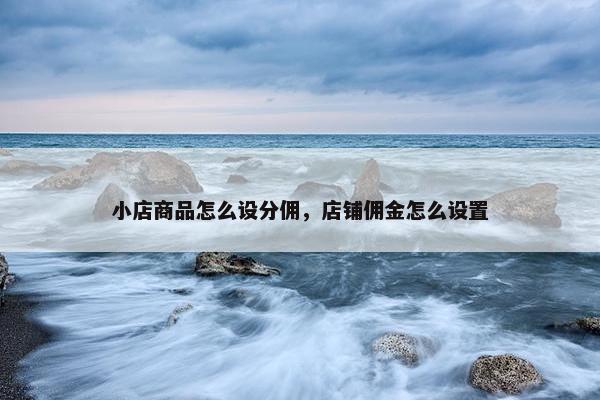 小店商品怎么设分佣，店铺佣金怎么设置