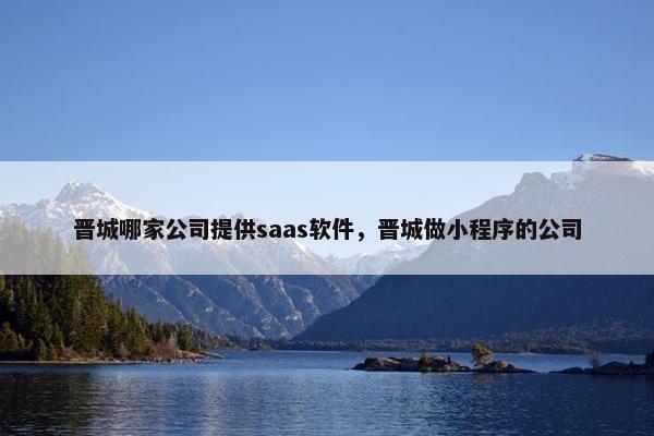 晋城哪家公司提供saas软件，晋城做小程序的公司