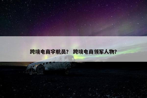 跨境电商宇航员？ 跨境电商领军人物？