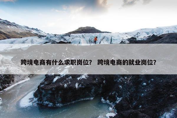 跨境电商有什么求职岗位？ 跨境电商的就业岗位？